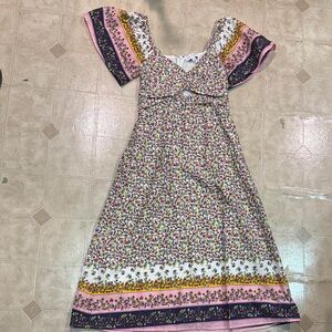 Lost + Wander Multicolor Floral Midi Dress